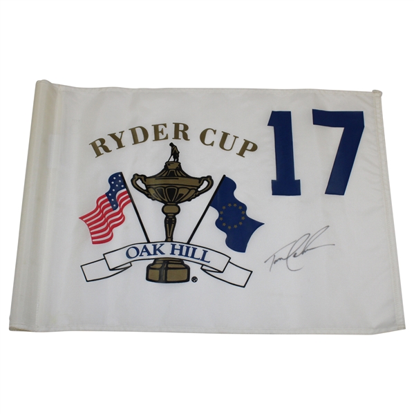 Tom Lehman Signed 1995 Ryder cup at Oak Hill Hole #17 Flag JSA ALOA