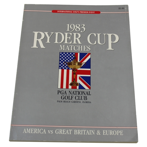 1983 Ryder Cup at PGA National Golf Club Program - Jack Nicklaus Captain