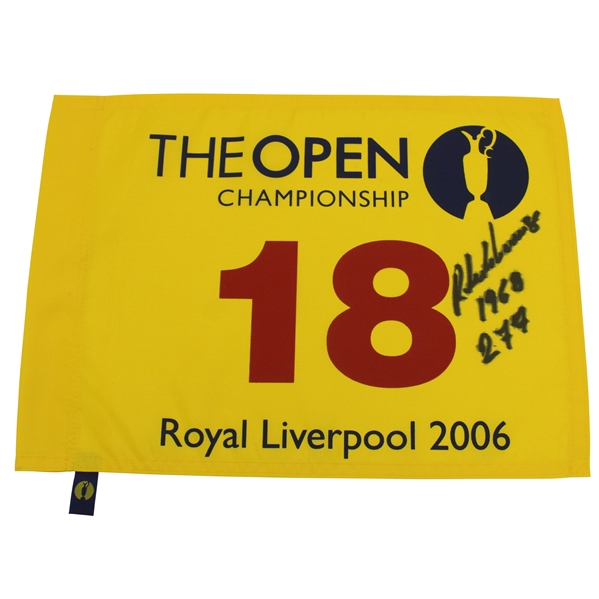 Roberto de Vicenzo Signed 2006 OPEN at Royal Liverpool Yellow Flag with Year & Score JSA ALOA