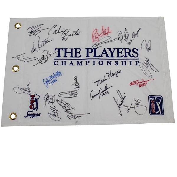 Multi-Signed Champions The Players Championship at TPC Sawgrass Embroidered Flag JSA ALOA