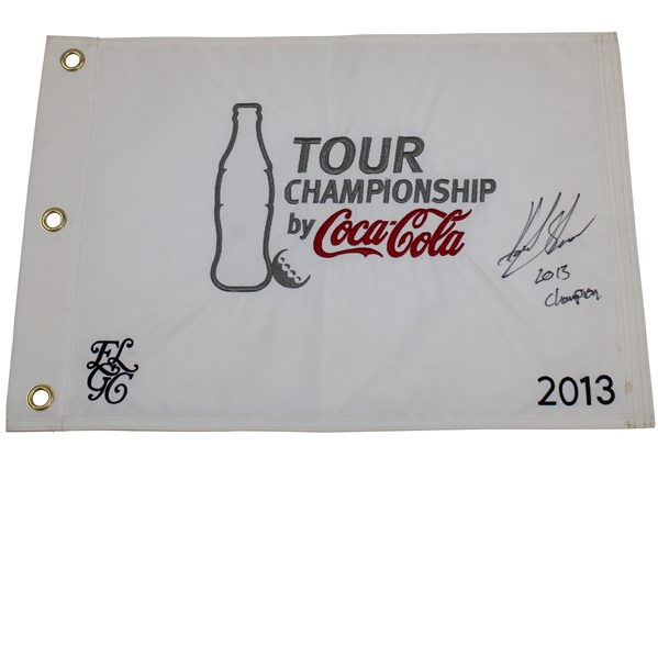 Henrik Stenson Signed 2013 TOUR Championship by Coca-Cola Embroidered Flag with 2013 Champion JSA ALOA