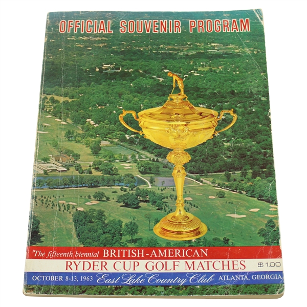 Palmer, Lema, Boros & others Signed 1963 Ryder Cup at East Lake Program JSA ALOA