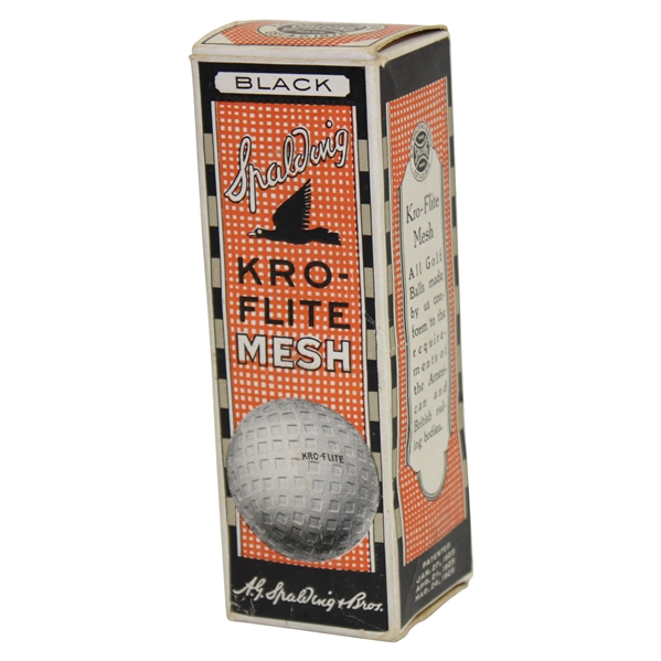 Circa 1925 Spalding Kro-Flite Mesh Original Sleeve of Three (3) Golf Balls with Wrapping