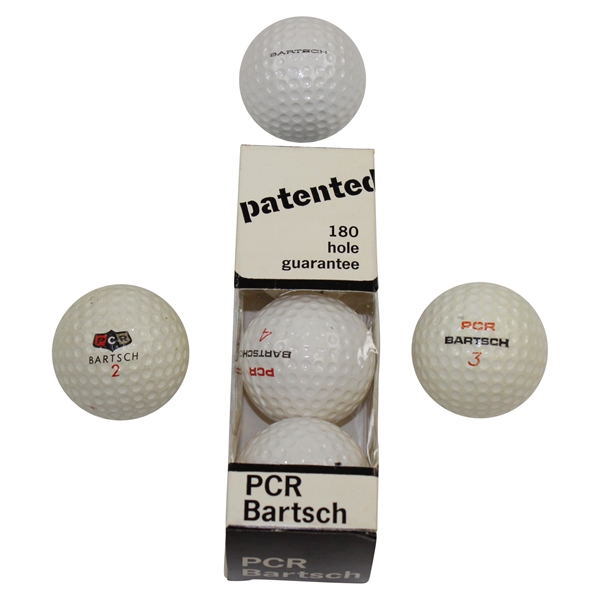 PCR Bartsch Sleeve of Golf Balls Plus Three (3) Different Series of Bartsch-PCR balls 