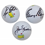 Lee Elder, Jack Nicklaus, & Gary Player 2021 Masters Starters Signed Masters Logo Golf Balls Lot ALL JSA