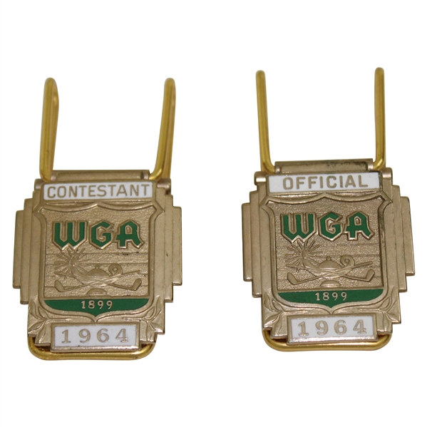 1964 Western Open Golf Association Tournament Contestant Badge & Official Badge