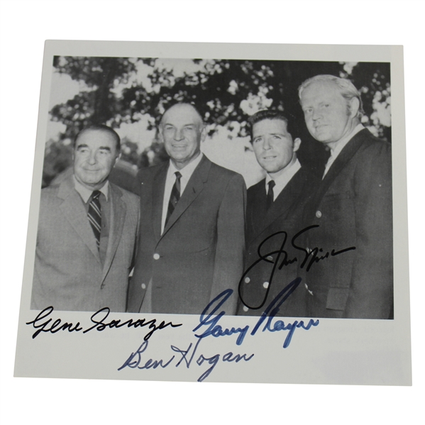 Grand Slam Winners Jack Nicklaus, Ben Hogan, Gene Sarazen & Gary Player Signed Magazine Page JSA #XX48169