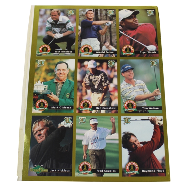 Legends Sports Memorabilia Magazine Uncut Card Sheet with Masters Champs