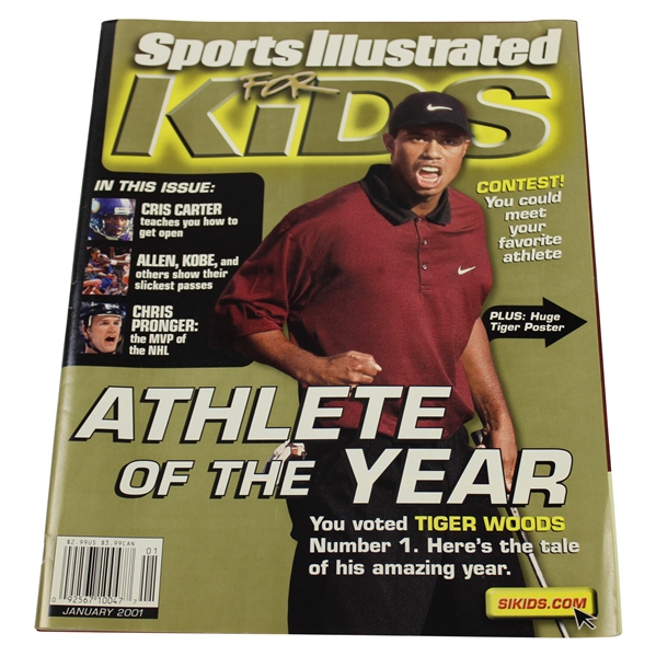 Tiger Woods 2001 Sports Illustrated for Kids Magazine - January