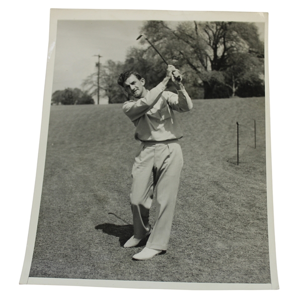 1936 Masters Tournament Press Photo of Post-Swing Johnny Revolta