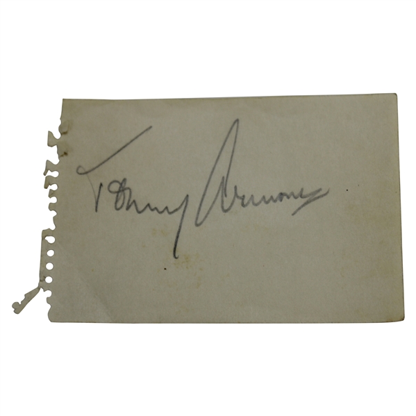 Tommy Armour Vintage Signed Cut Album Page JSA ALOA