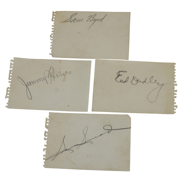 Sam Snead, Jimmy Hines, Sam Byrd, & ANGCs Ed Dudley Signed Cut Album Pages JSA ALOA