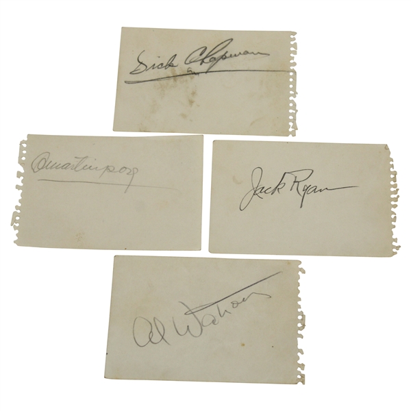 Al Watrous, Dick Chapman, Martin Pose, & Jack Ryan Signed Cut Album Pages JSA ALOA