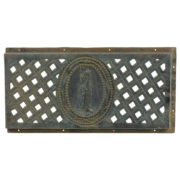 Heavy Golf Themed Cast Iron Grate - Possibly Architectural Salvage - Golfer Addressing Ball