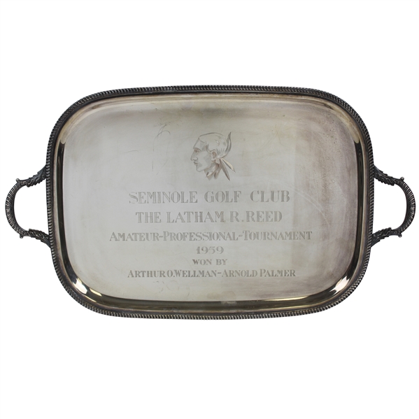 1959 Seminole GC The Latham R. Reed Sterling Silver Winners Trophy Tray Won By Arnold Palmer & Partner