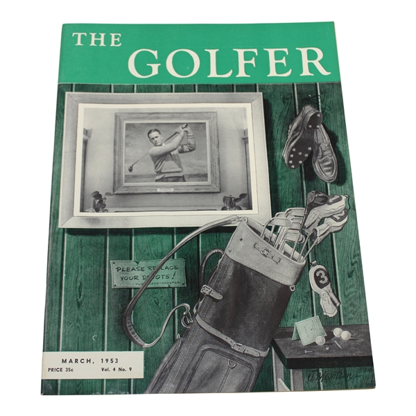 1953 The Golfer Magazine with Bobby Joners Stephens USGA Painting Cover Decpiction - March