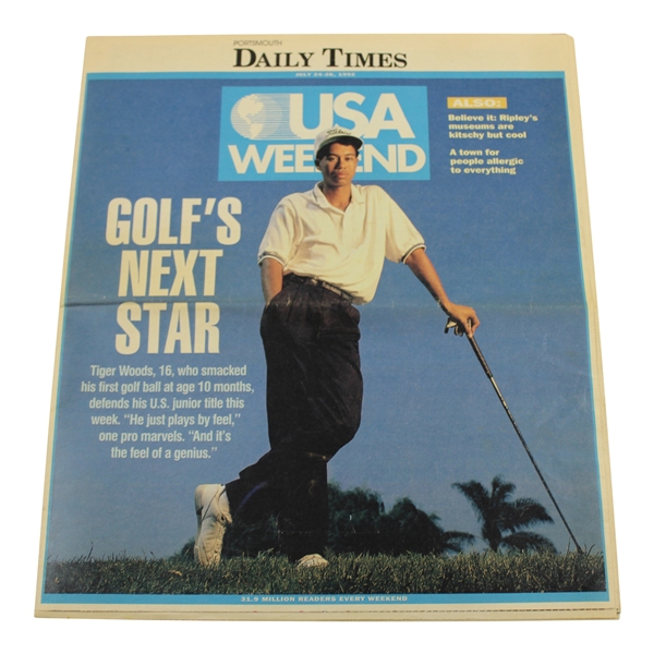 1992 USA Today Portsmouth Daily Times Magazine with 16yr Old Tiger Woods Cover