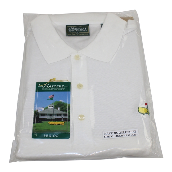 Masters Tournament Collection White Double Mercerized Golf Shirt - Size XL