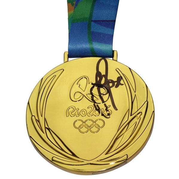 Justin Rose Signed 2016 Rio Olympics Commemorative Gold Medal BECKETT #BB88030