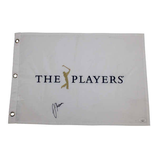 Justin Thomas Signed Undated The Players White Embroidered Flag JSA #TT58991