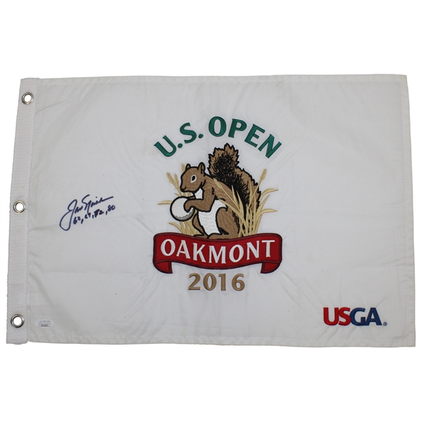 Jack Nicklaus Signed 2016 US Open at Oakmont Flag with Winning Years Inscirption JSA #XX13651