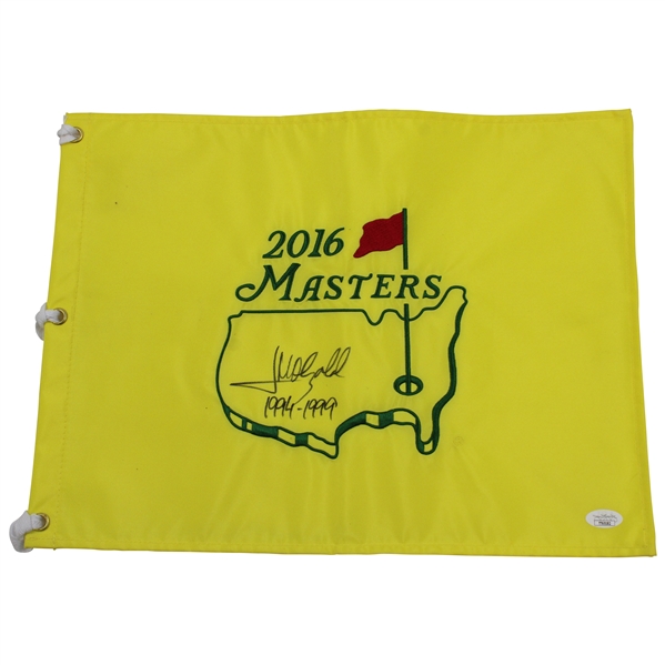 Jose Maria Olazabel Signed 2016 Masters Embroidered Flag with Winning Years JSA #TT65182