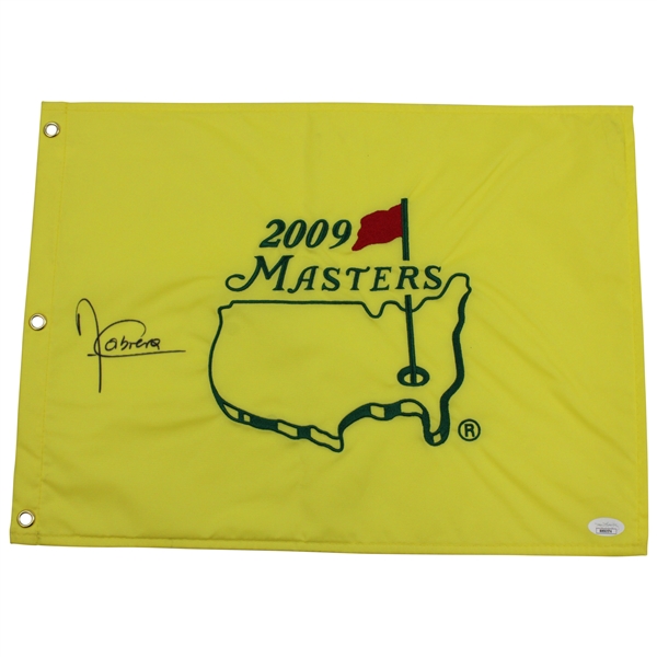 Angel Cabrera Signed 2009 Masters Embroidered Flag JSA #RR90574