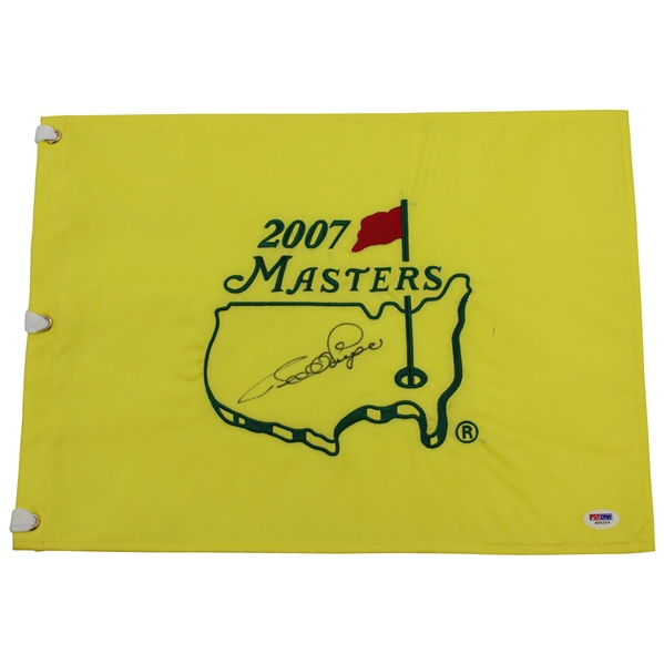 Bernhard Langer Signed 2007 Masters Embroidered Flag PSA/DNA #M54324