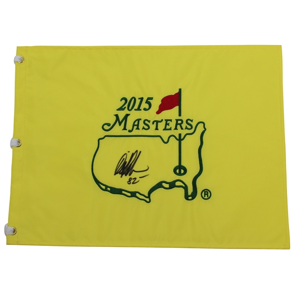 Craig Stadler Signed 2015 Masters Embroidered Flag with 82 JSA ALOA