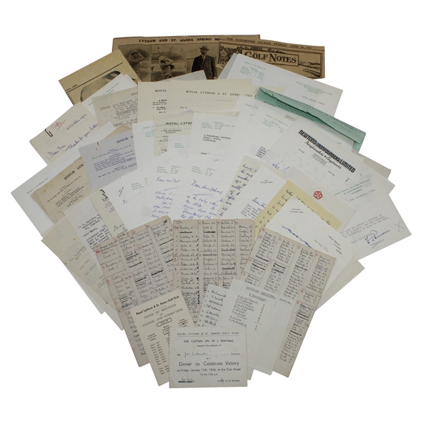 Royal Lytham & St. Annes Ephemera - Large Group of Correspondence, Invitations, & More