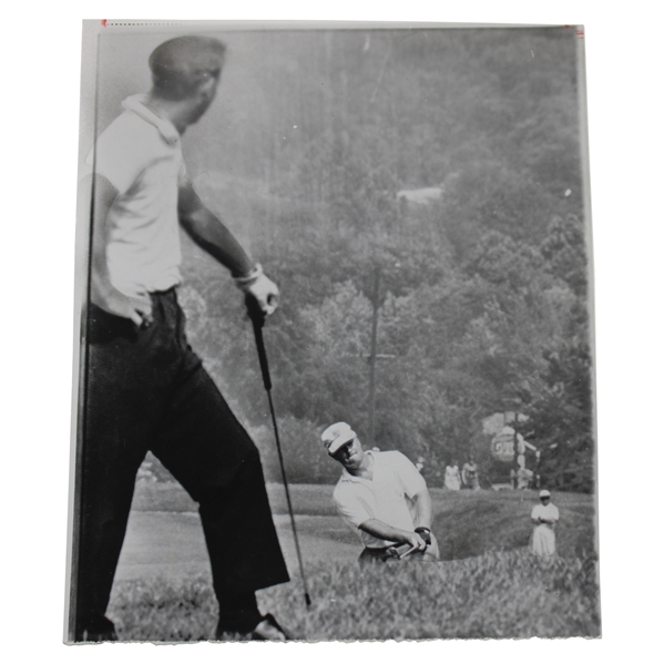 Jack Nicklaus US Open at Oakmont Playoff Wire Photo with Arnold Palmer 6/18/62