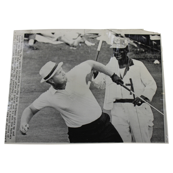 Jack Nicklaus Heave Ho Winning the 1965 Masters (Surface Creasing) 4/18/65