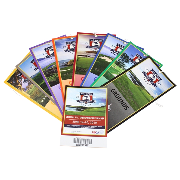 2010 Full Set of US Open at Pebble Beach Tickets with Official Program Voucher