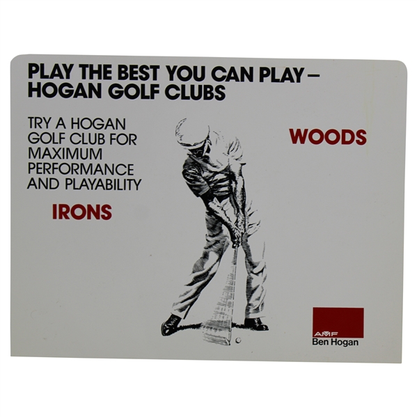 Ben Hogan AMF Plastic Advertising Piece for Woods & Irons