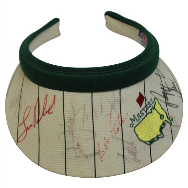 Amateur Tiger Woods, Payne Stewart, Tom Watson & others Signed Classic Masters Visor JSA ALOA