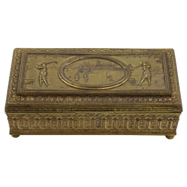 Decorative Golfer Themed Ornate Chest/Trinkets Box - JB Pat Applied For