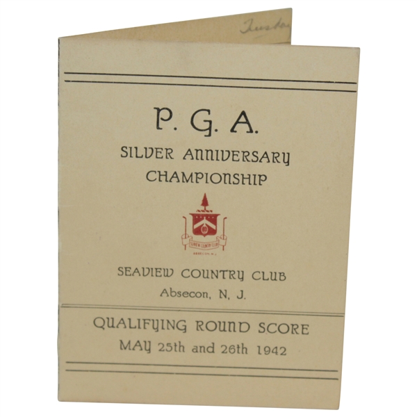 1942 PGA Silver Anniversary Championship at Seaview CC Scorecard - Sam Snead Winner