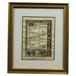 Hand Painted Page by Artist Martin Frost Depicting Golf From Circa 1530 Historical Flemish Book of Hours - #2 of 3