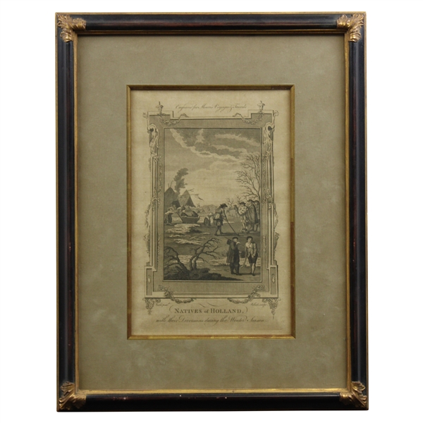 1778 Engraving for Moores Voyages & Travels Natives of Holland Diversions during the Winter Season - Framed