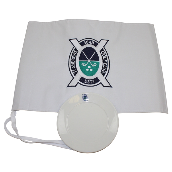 St. Andrews Golf Club Est. 1843 (NY) White Embroidered Flag with Logo Plate