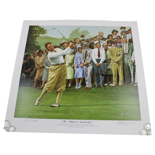 Bobby Jones 1930 US Open The Niblick at Interlachen Ltd Ed 863/1000 Lithograph Signed by Artist (Cert)