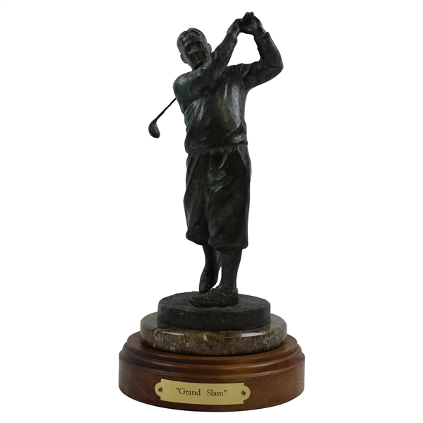 Bobby Jones Grand Slam Bronze & Marble Statue on Wood Plinth by Artist Bill Carr