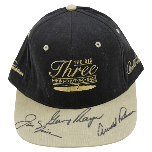 Palmer, Nicklaus & Player Signed The Big Three Invitational Hat JSA ALOA