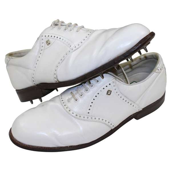 Gary Player Personal Tournament Worn Player 259 White FootJoy Golf Shoes with Letter