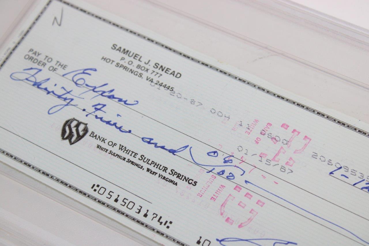 Lot Detail - Sam Snead Signed 1/12/1987 Personal Check to Exxon PSA/DNA ...