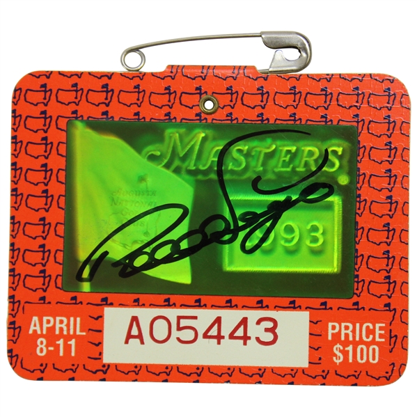 Bernard Langer Signed 1993 Masters Tournament SERIES Badge #A05443 JSA ALOA