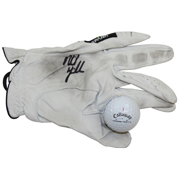 Phil Mickelson Signed Tournament Used Golf Glove with Used Golf Ball JSA ALOA