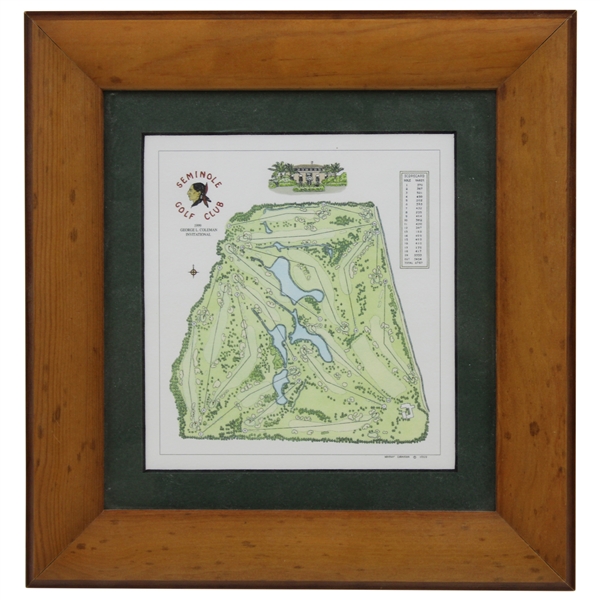 Seminole Golf Club 1999 George L. Coleman Invitational Aerial Map - Framed