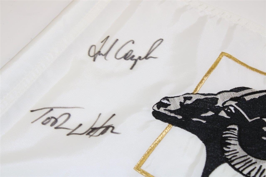 Payne Stewart, Fred Couples, Tom Watson & Azinger Signed Skins Game at Bighorn Course Flag JSA ALOA