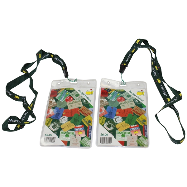 Two (2) Masters Tournament Badge Collage Holders/Lanyards